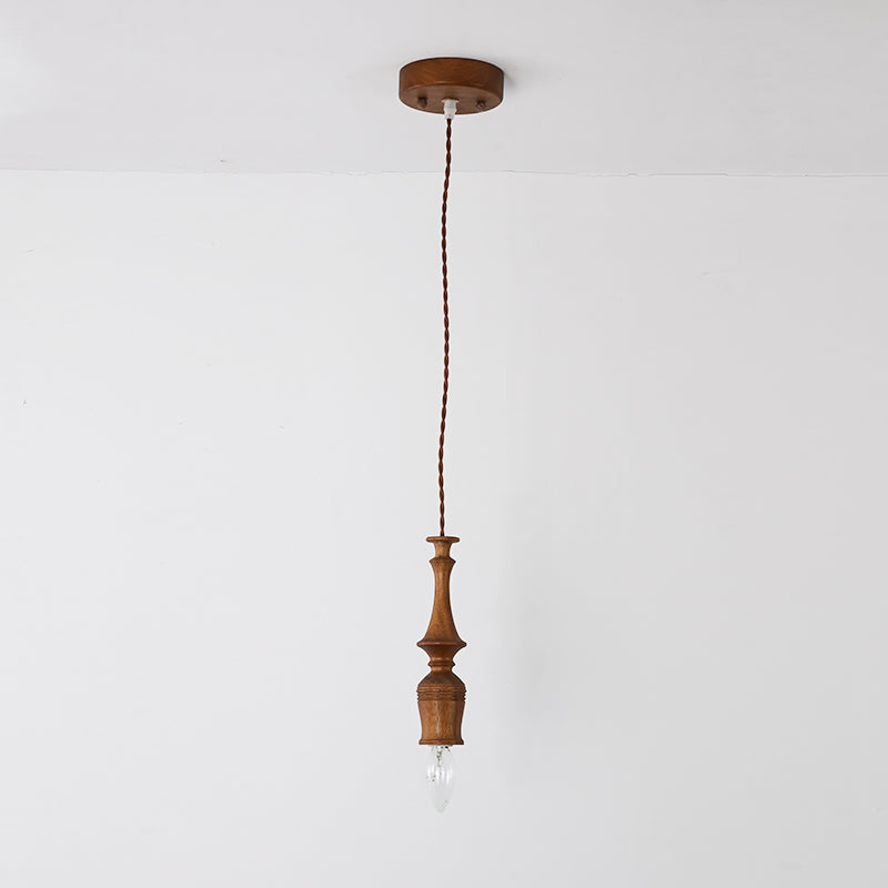 Sumally Pendant Light - Handcrafted Walnut Wood Pendant | Artisanal Geometric Wooden Hanging Light