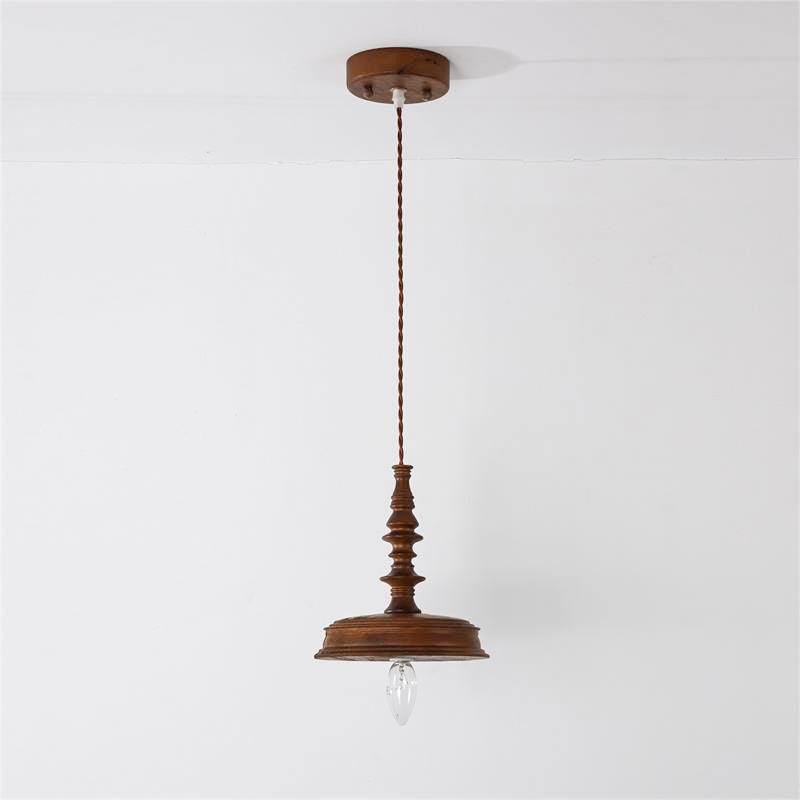 Sumally Pendant Light - Handcrafted Walnut Wood Pendant | Artisanal Geometric Wooden Hanging Light