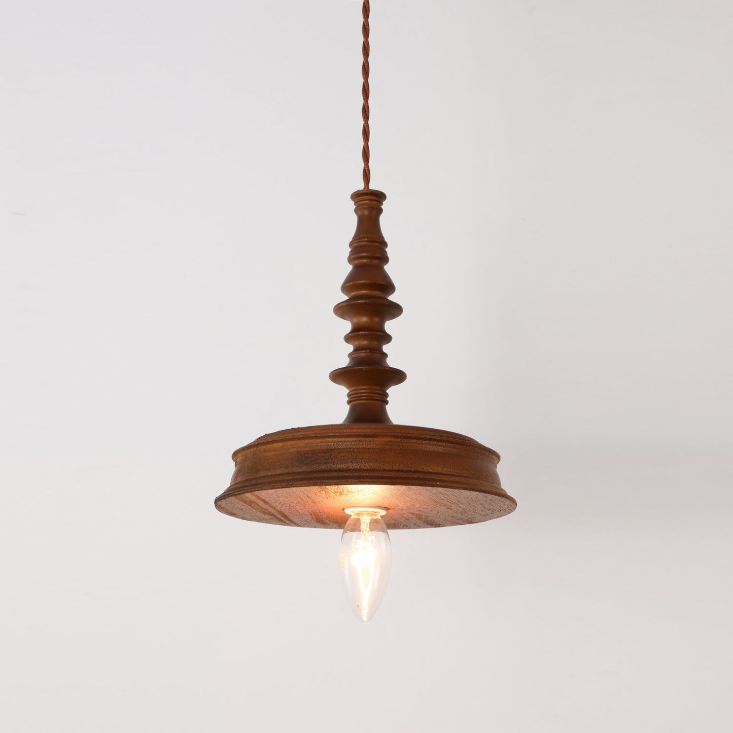 Sumally Pendant Light - Handcrafted Walnut Wood Pendant | Artisanal Geometric Wooden Hanging Light