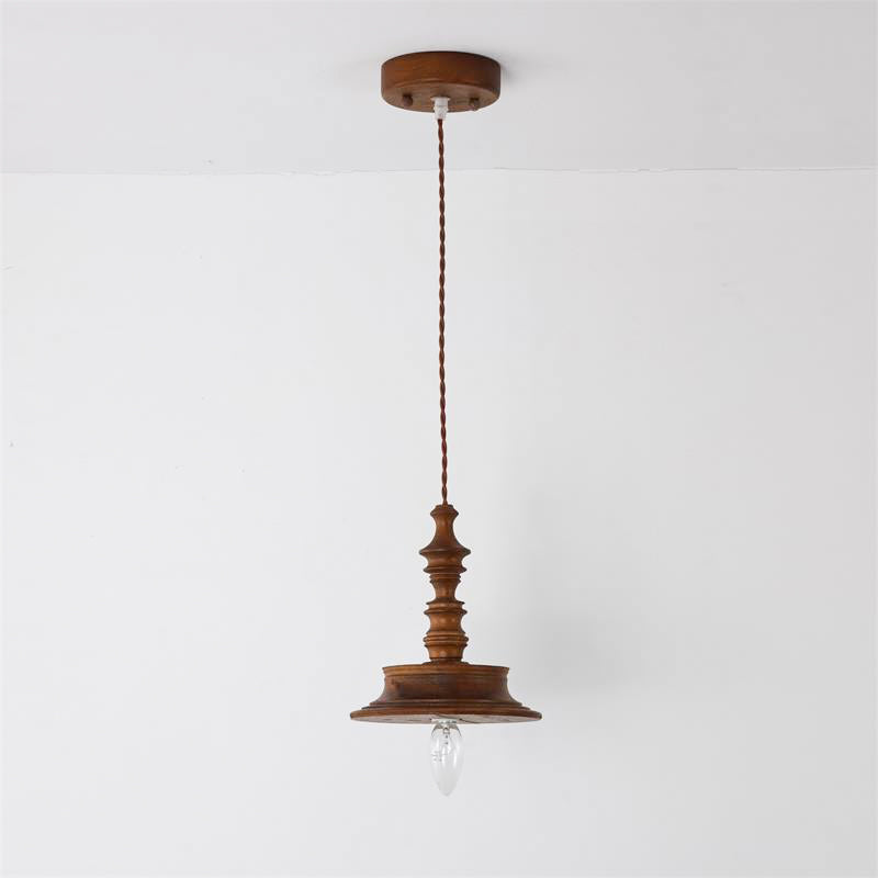 Sumally Pendant Light - Handcrafted Walnut Wood Pendant | Artisanal Geometric Wooden Hanging Light