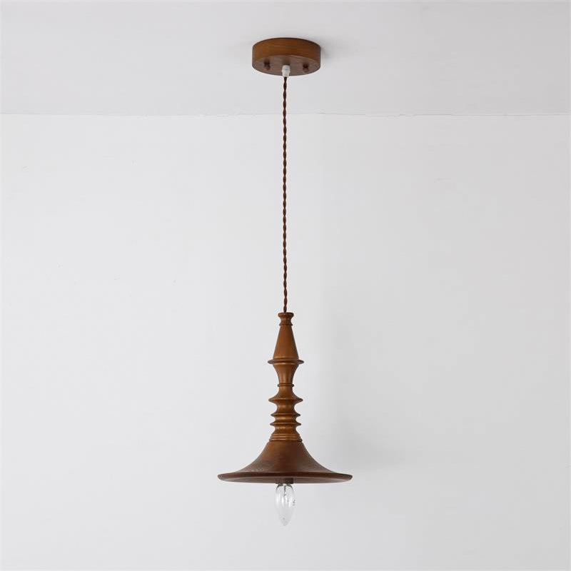 Sumally Pendant Light - Handcrafted Walnut Wood Pendant | Artisanal Geometric Wooden Hanging Light
