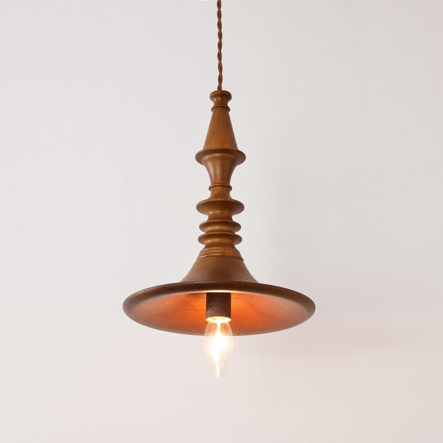 Sumally Pendant Light - Handcrafted Walnut Wood Pendant | Artisanal Geometric Wooden Hanging Light