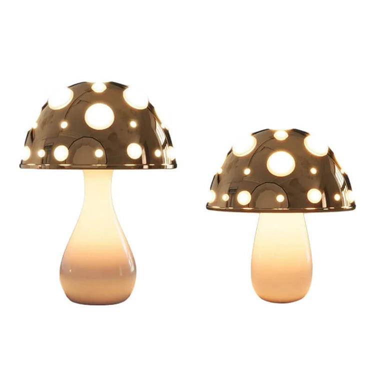 Creative Mushroom Table Lamp - Dappled Glass Polka Dot Touch Lamp