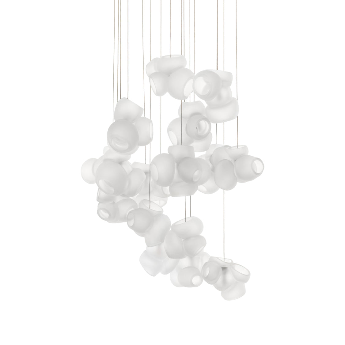 Process Glass Pendant Light - Modern Hand-Blown Opal Glass & Basket Shade