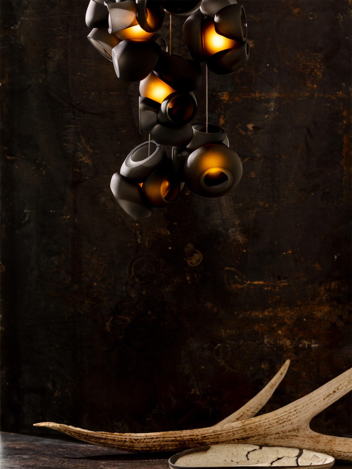 Process Glass Pendant Light - Modern Hand-Blown Opal Glass & Basket Shade