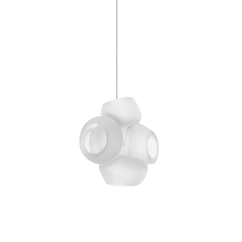 Process Glass Pendant Light - Modern Hand-Blown Opal Glass & Basket Shade