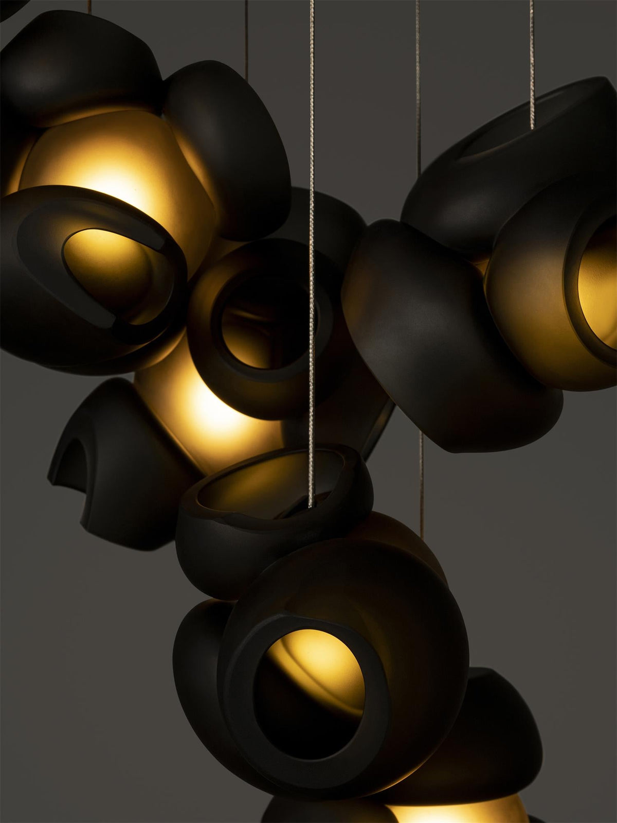 Process Glass Pendant Light - Modern Hand-Blown Opal Glass & Basket Shade
