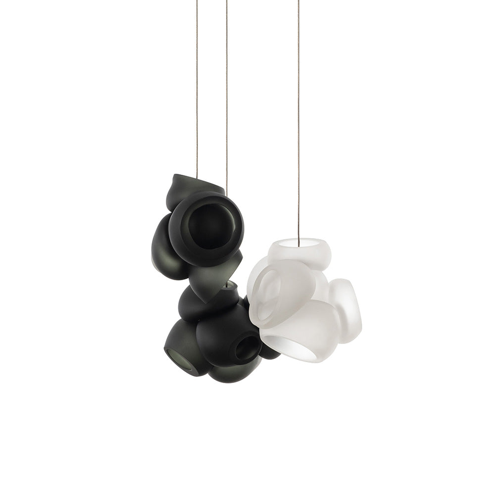 Process Glass Pendant Light - Modern Hand-Blown Opal Glass & Basket Shade