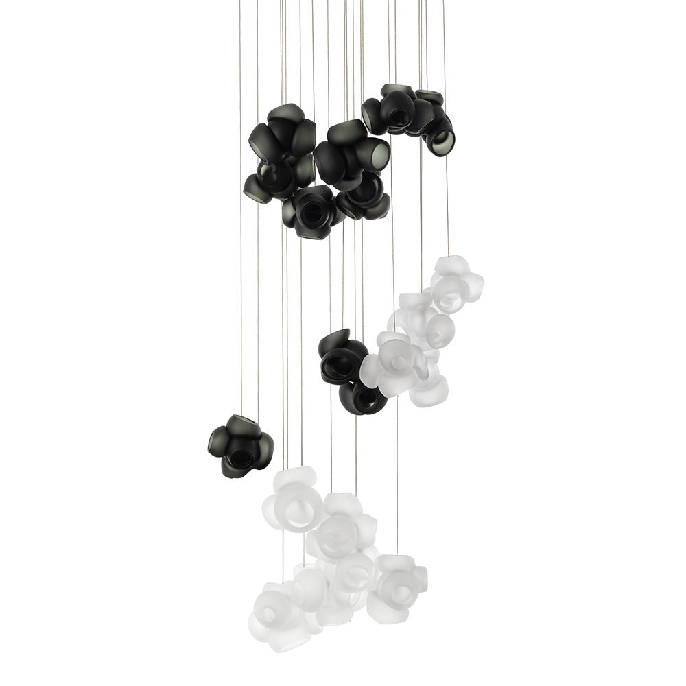 Process Glass Pendant Light - Modern Hand-Blown Opal Glass & Basket Shade