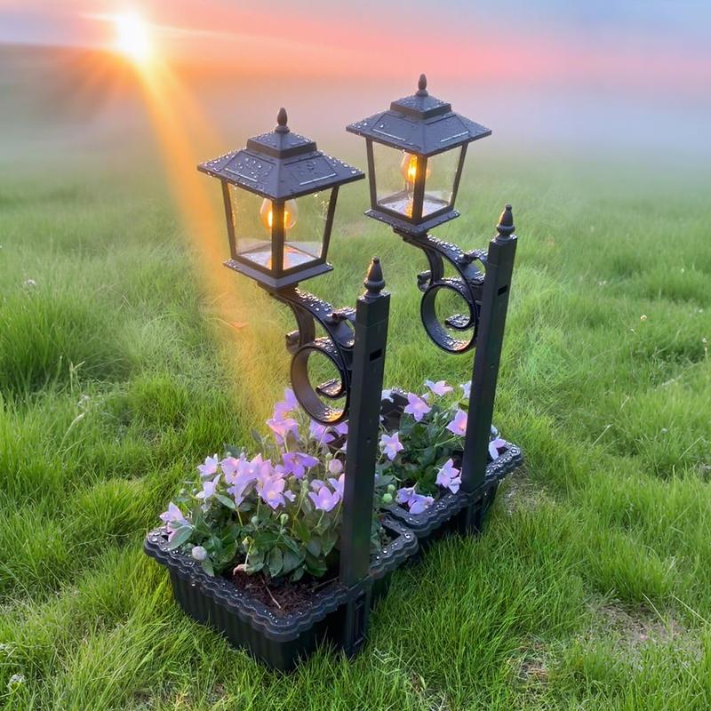 2-in-1 Solar Lamp Post with Planter - Multi-Mount Pathway & Wall Sconce | IP44 Waterproof Outdoor Garden Light