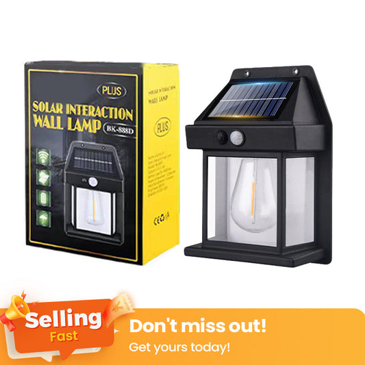 Solar Tungsten Wall Light (Buy 3 Get 1 Free) - Vintage Edison LED Motion Sensor Sconce | IP65 Waterproof Exterior Lamp
