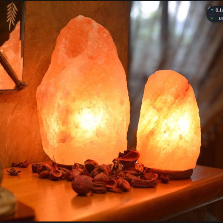 Natural Himalayan Crystal Salt Lamp - Ambient Bedside Rock Night Light