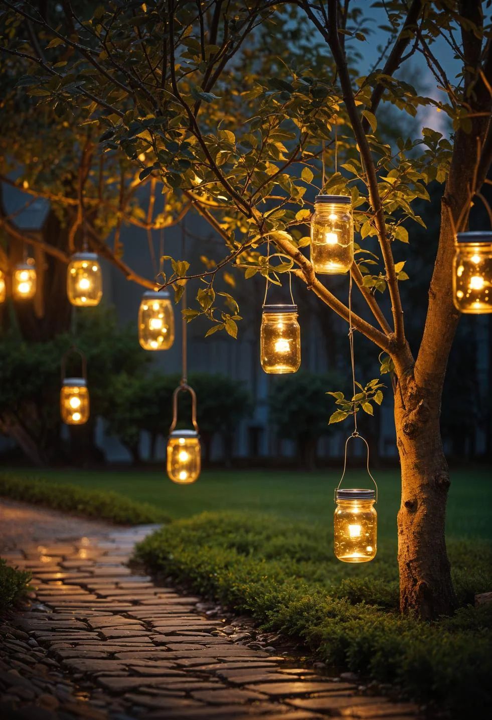Mason Solar Lantern Outdoor Garden Light - Waterproof Fairy Starry Jar | Eco-Friendly Solar Patio & Pathway Lighting