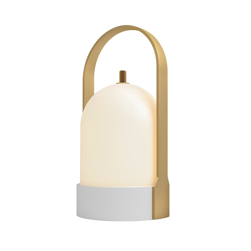 Portable LED Lantern | Luxury Cordless Steel & Glass Indoor-Outdoor Lamp