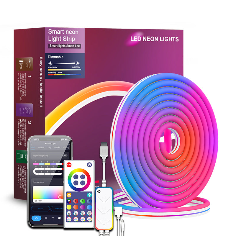 USB Bluetooth RGBIC Neon LED Strip - DIY Flexible Smart Rope Light