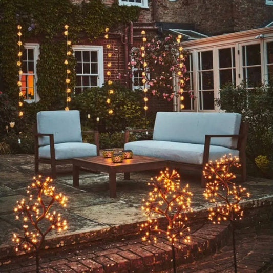 Solar Starburst Branch Light - 140 LED Dual-Powered 4ft Decorative Garden Light