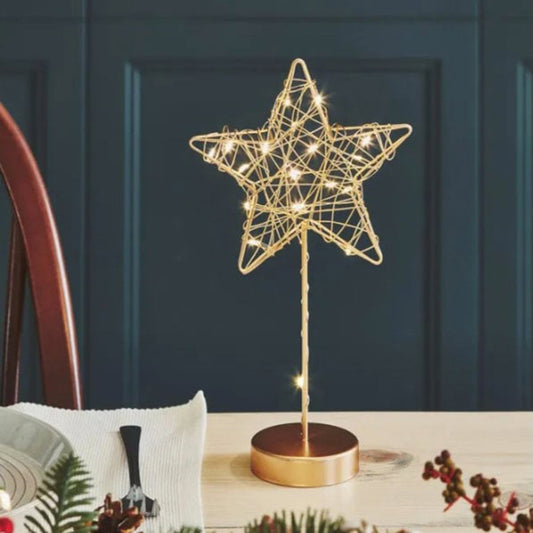 Table Star Ornament - Freestanding 20 LED Battery Operated Star Light