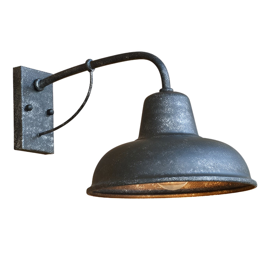 Vintage Trumpet Shaped Outdoor Wall Sconce – Retro Iron Architectural Lamp