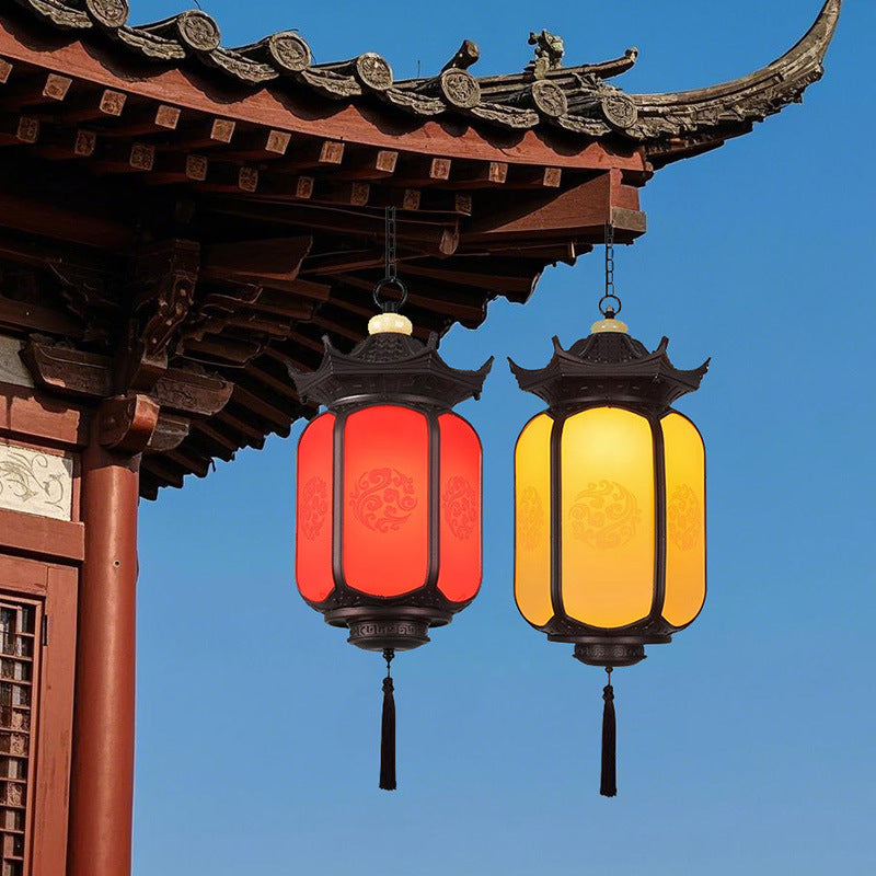 Neo-Chinese Waterproof Outdoor Pendant Light - Retro Lantern for Pavilion & Porch