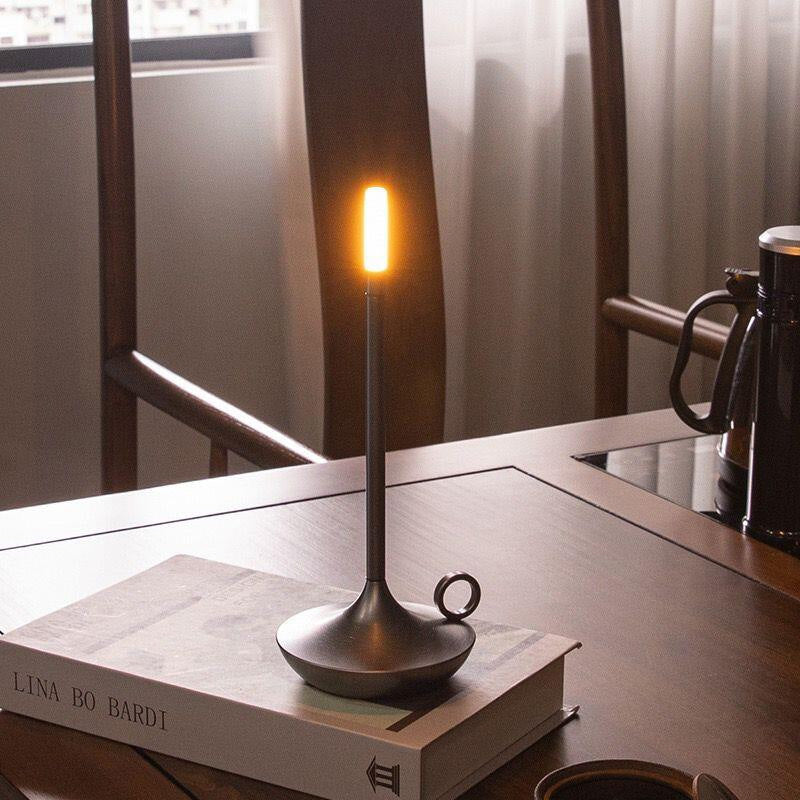 Light Luxury Aladdin Ambient Lamp - 3-Color Touch Metal Desk Decor Night Light