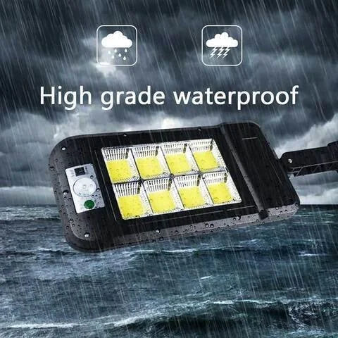 800W LED Solar Street Light with Remote Control - IP65 Waterproof Commercial Floodlight | Dusk-to-Dawn Motion Sensor Security Sconce