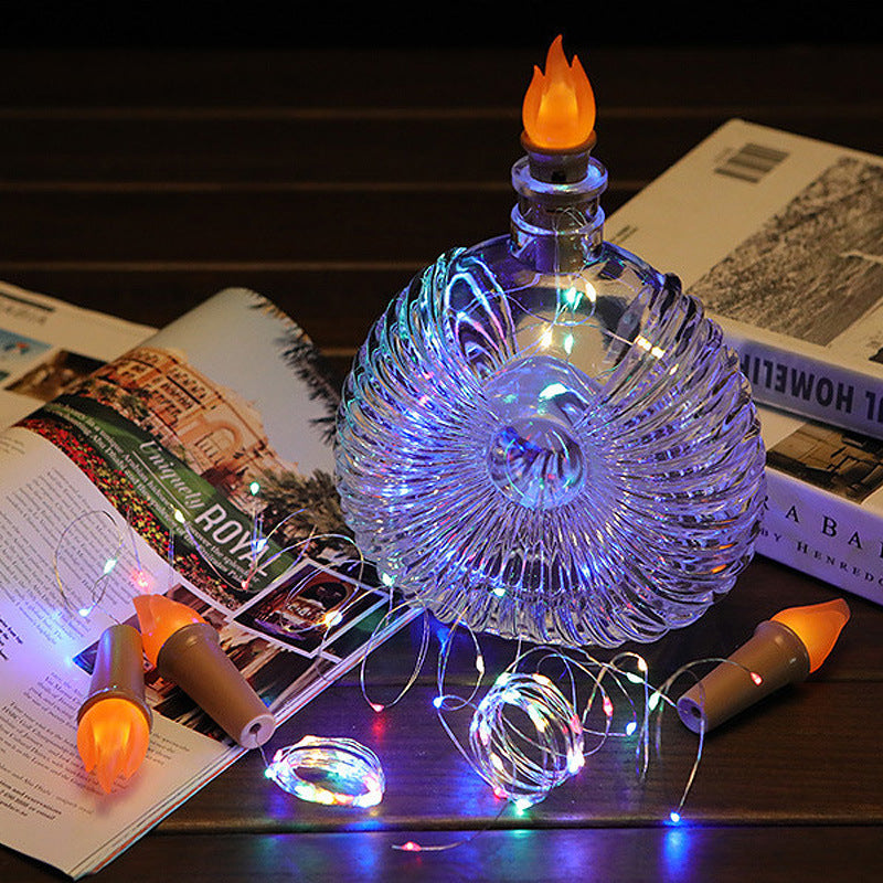 Wine Bottle Lights with Cork - 20 LED Waterproof Copper Wire String | Battery Operated Under-Glow Cork Light | Warm White & RGB