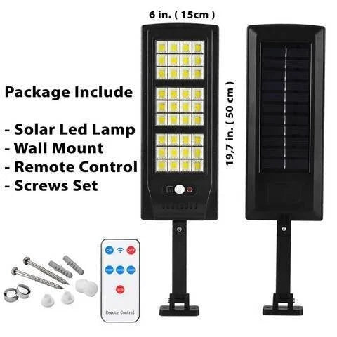 800W LED Solar Street Light with Remote Control - IP65 Waterproof Commercial Floodlight | Dusk-to-Dawn Motion Sensor Security Sconce