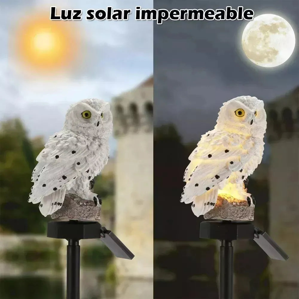 Owl-Shaped Decorative Solar Lamp - Resin Animal Garden Stake Light | Waterproof LED Pathway Landscape Sconce
