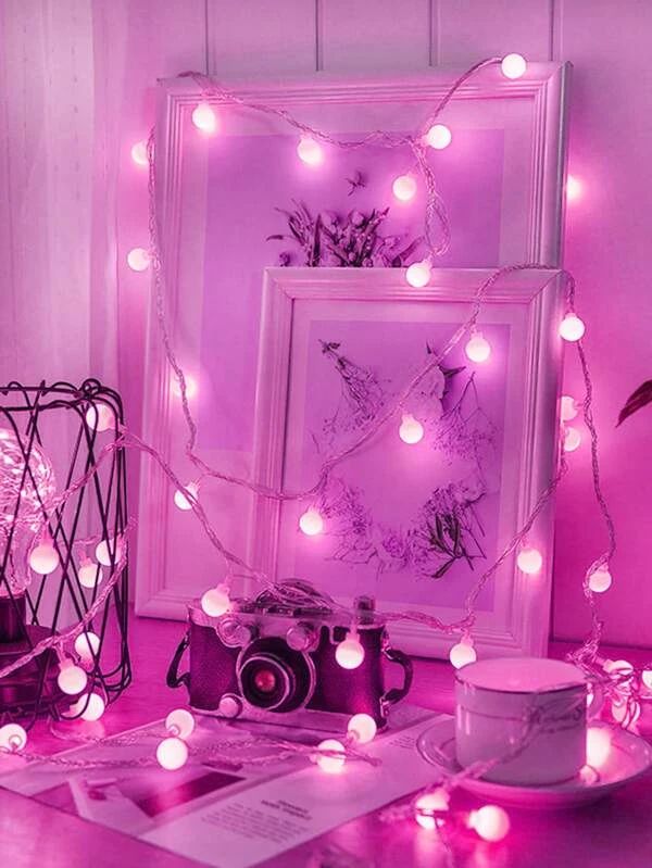 Rose Pink Ball String Lights | Luxury 1.5m Romantic Globe Fairy Lights