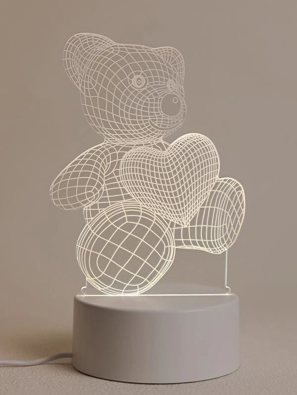 3D Bear Light - Color Changeable Crystal Effect LED Lamp | Modern Geometric Bear Art Light