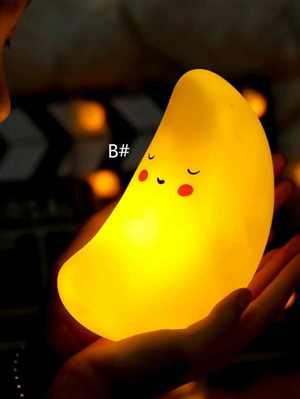 Cute Moon & Star Shaped Night Light - Whimsical LED Nursery Lamp | Decorative Battery-Powered Bedside Light