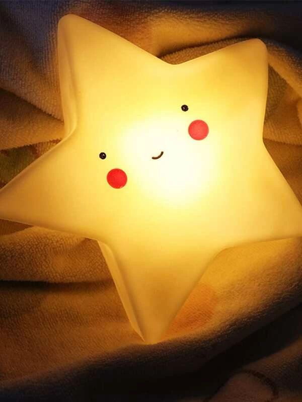 Cute Moon & Star Shaped Night Light - Whimsical LED Nursery Lamp | Decorative Battery-Powered Bedside Light