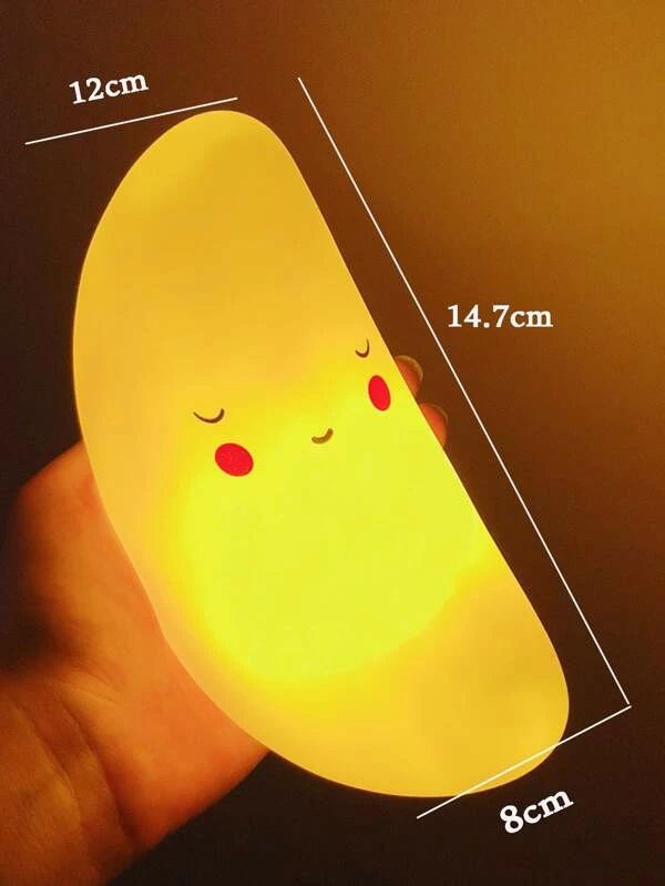 Cute Moon & Star Shaped Night Light - Whimsical LED Nursery Lamp | Decorative Battery-Powered Bedside Light