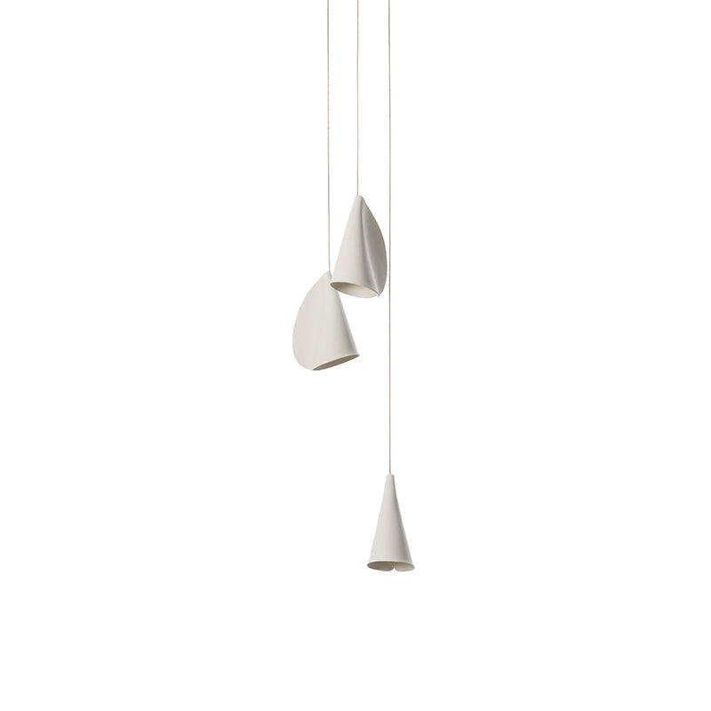 21 Thin Porcelain Pendant Lamp – Hand-Formed Ceramic Organic Multi-Head Suspension Light