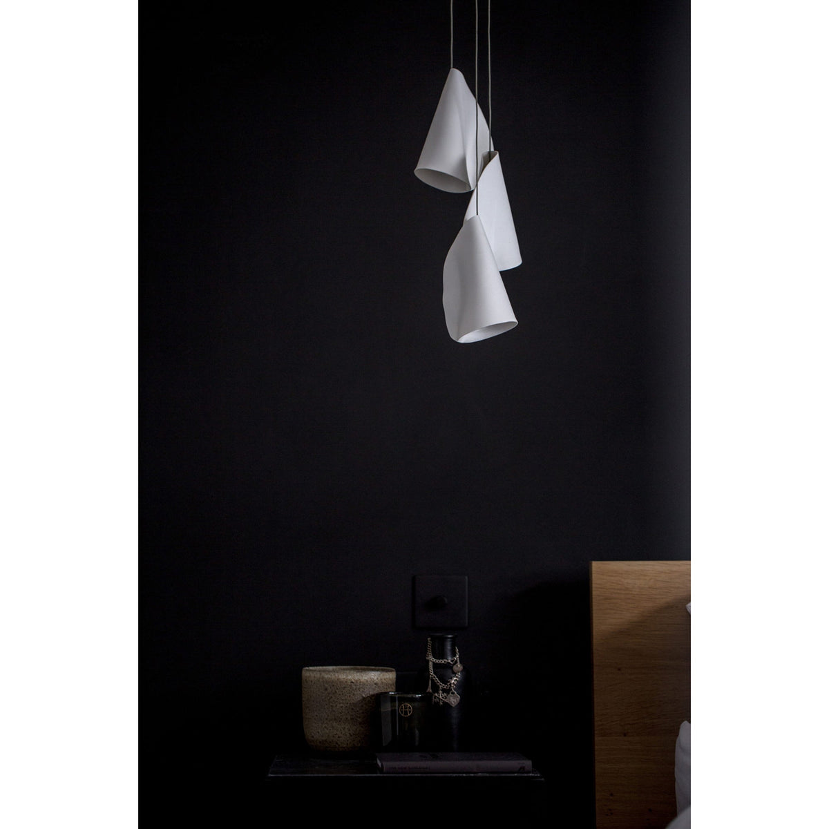 21 Thin Porcelain Pendant Lamp – Hand-Formed Ceramic Organic Multi-Head Suspension Light