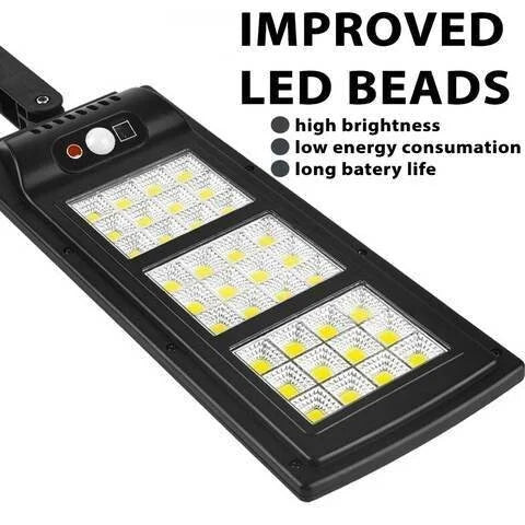 800W LED Solar Street Light with Remote Control - IP65 Waterproof Commercial Floodlight | Dusk-to-Dawn Motion Sensor Security Sconce