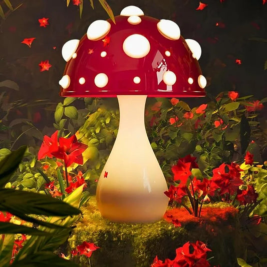 Creative Mushroom Table Lamp - Dappled Glass Polka Dot Touch Lamp
