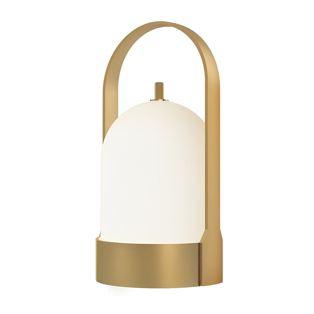 Portable LED Lantern | Luxury Cordless Steel & Glass Indoor-Outdoor Lamp