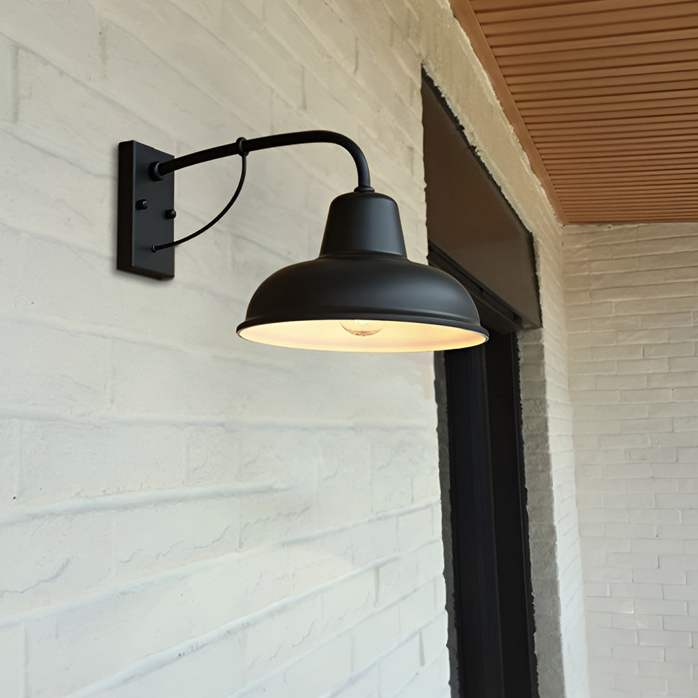 Vintage Trumpet Shaped Outdoor Wall Sconce – Retro Iron Architectural Lamp