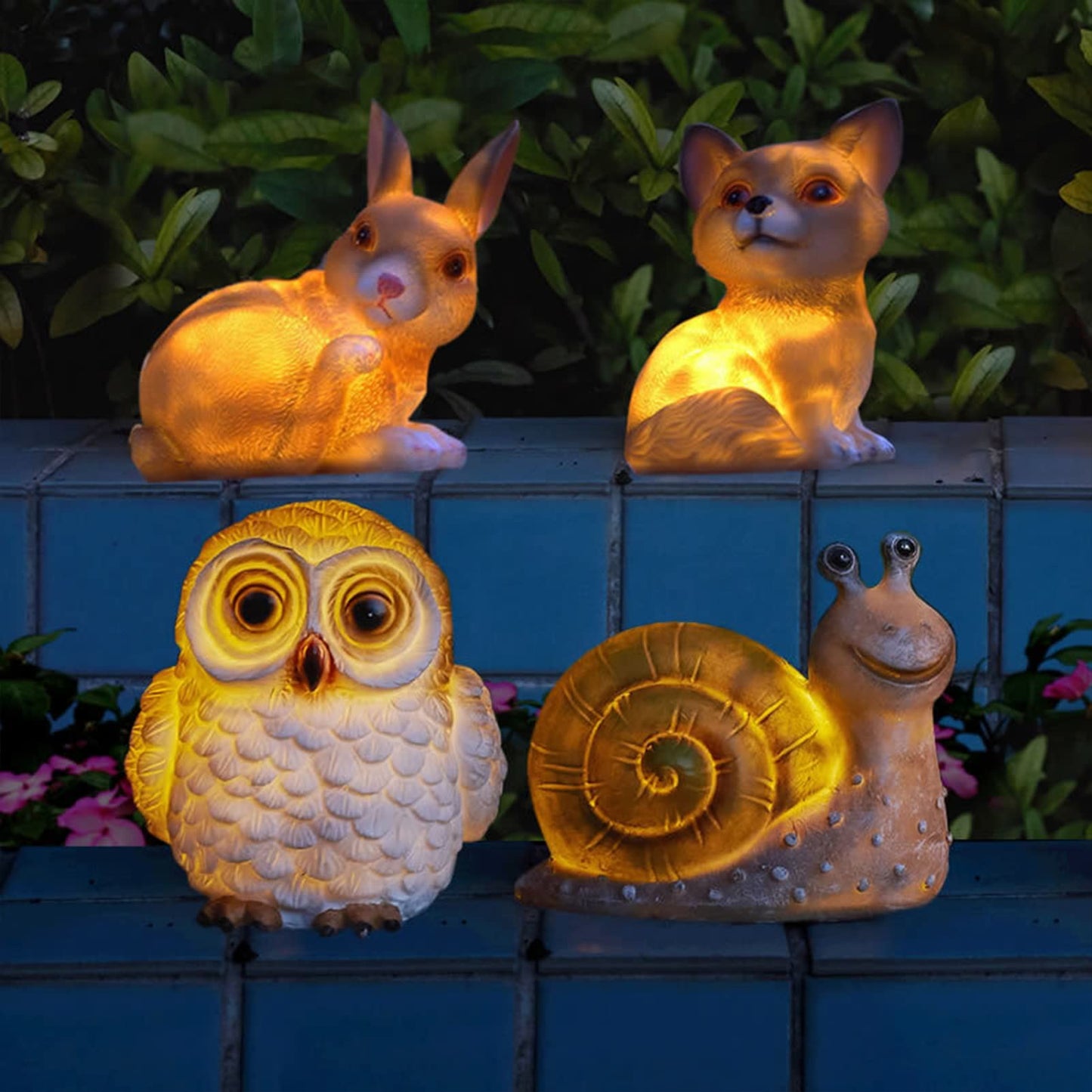 Outdoor Solar Animal Statue Lawn Light - Weatherproof Resin Garden Figurine | Automatic LED Lawn & Patio Accent
