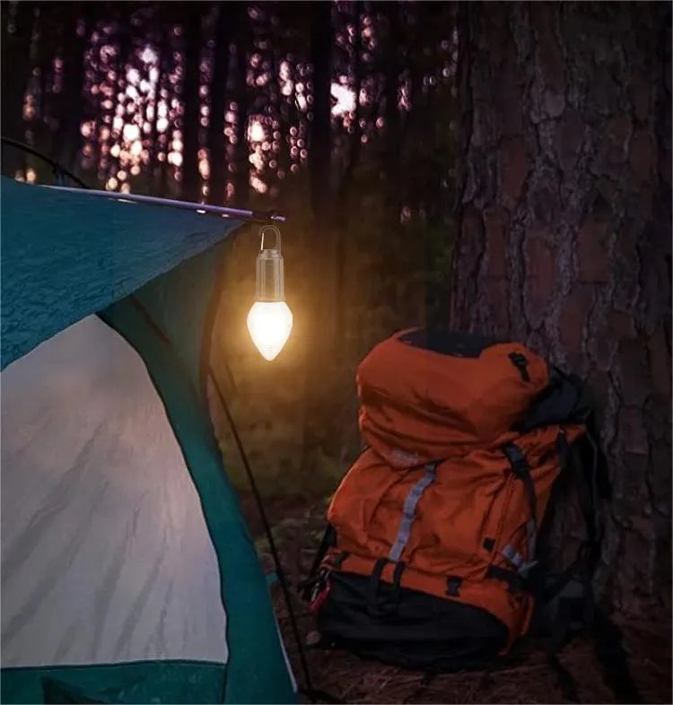 Outdoor Retro Camping Hanging Bulb - Rechargeable Type-C LED Tent Lantern | Warm Tungsten Atmosphere Light | Waterproof Yard Lamp