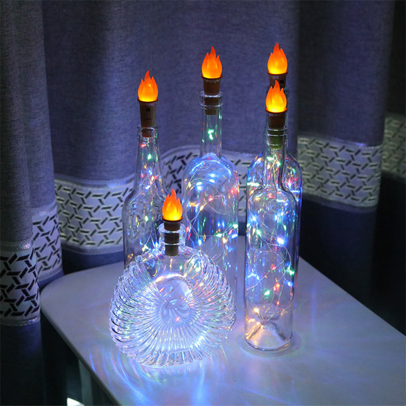 Wine Bottle Lights with Cork - 20 LED Waterproof Copper Wire String | Battery Operated Under-Glow Cork Light | Warm White & RGB
