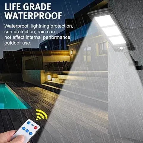 800W LED Solar Street Light - Commercial IP65 Weatherproof Dusk-to-Dawn Lamp | Motion Sensor Outdoor Security Floodlight