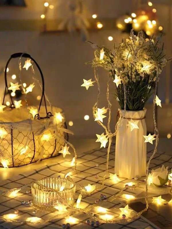 Star Bulb String Lights | Luxury 30-Piece Battery-Powered Star Fairy Lights