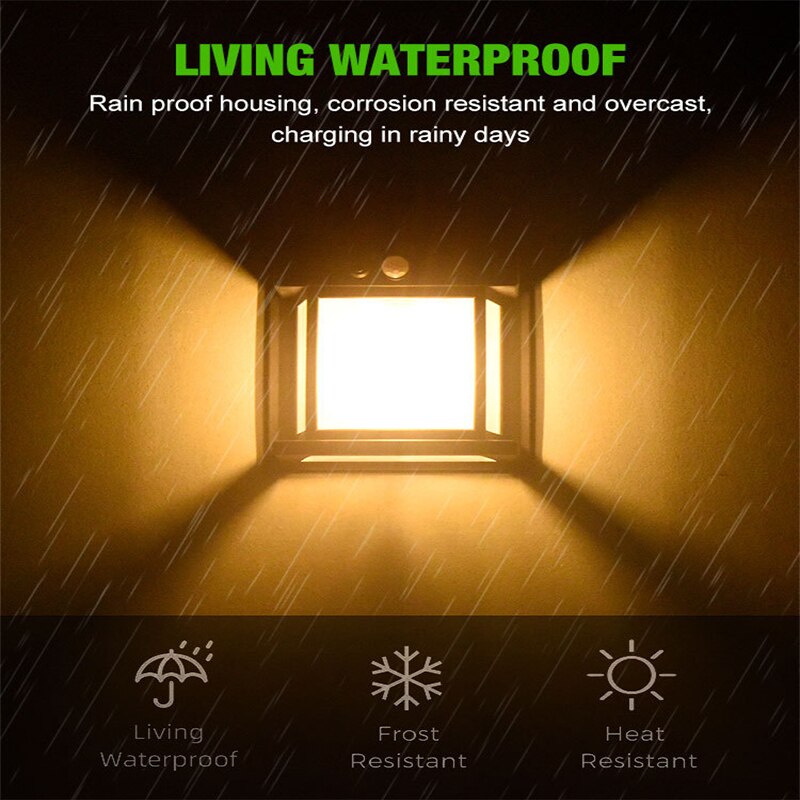 New Outdoor Solar Power Lamp - Warm Tungsten Filament Motion Sensor Sconce | IP65 Waterproof Wall Light | Black & White