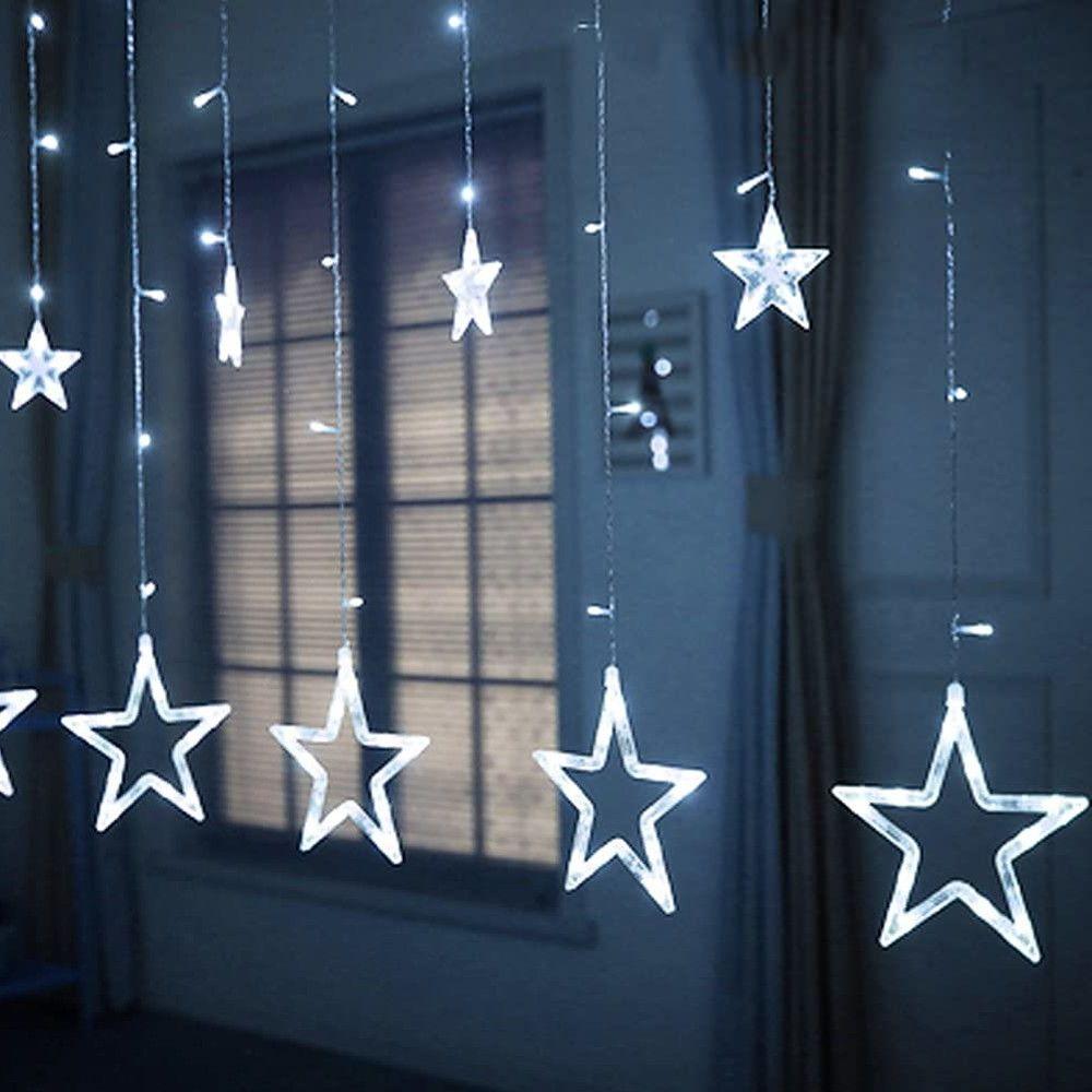 8.2ft Star Curtain String Lights | Luxury 216 LED Hanging Fairy Lights