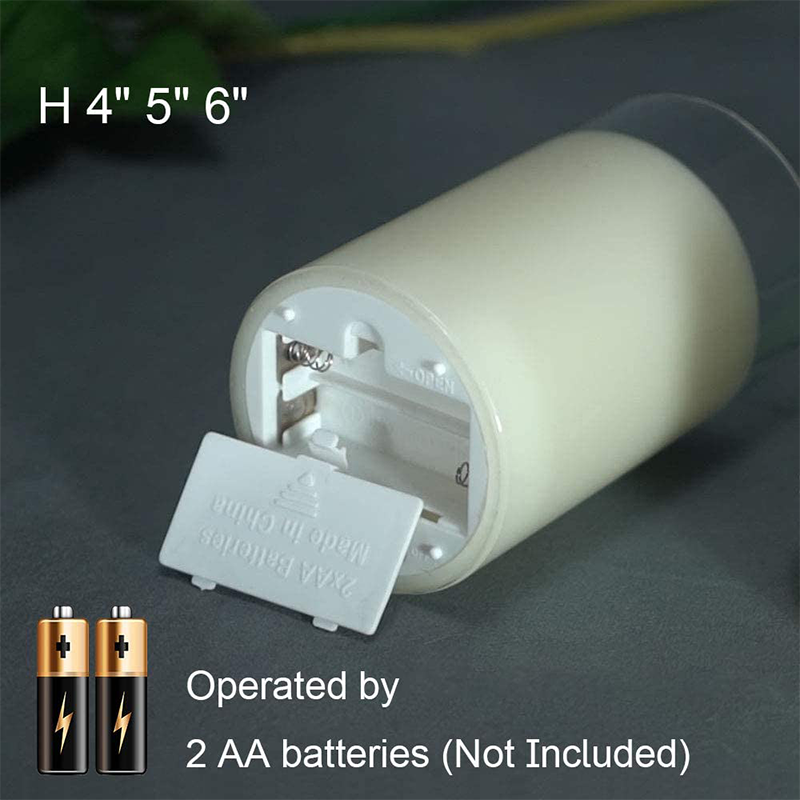 Flickering Flameless LED Candles with Glass Holder - Real Wax Remote Control Pillars | Moving Wick Amber Landscape Lights