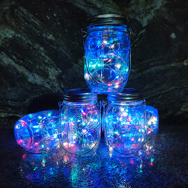 Mason Solar Lantern Outdoor Garden Light - Waterproof Fairy Starry Jar | Eco-Friendly Solar Patio & Pathway Lighting