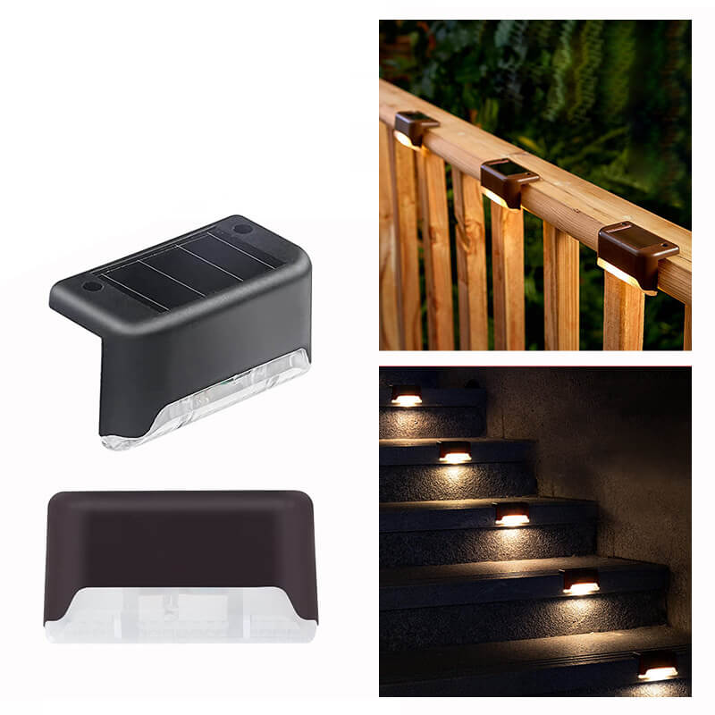 Solar Deck Lights Outdoor (16 PCS) - Waterproof Step & Fence LED Accent Lamp | Auto On/Off Patio Stair Sconce | Warm White