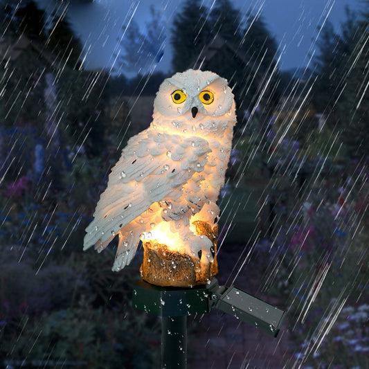 Eagle Figure Garden Solar Post - Resin Eagle & Owl Yard Stake Light | Waterproof Outdoor LED Landscape Lamp